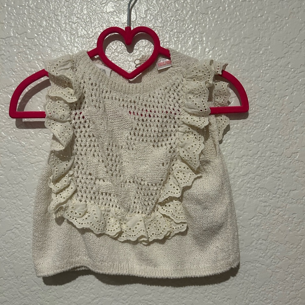 Zara Cream Ruffled Kids Blouse